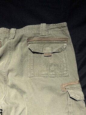 Guide Gear Men's Cargo Pants 36/30 Green Heavy Duty Cotton Canvas Workwear